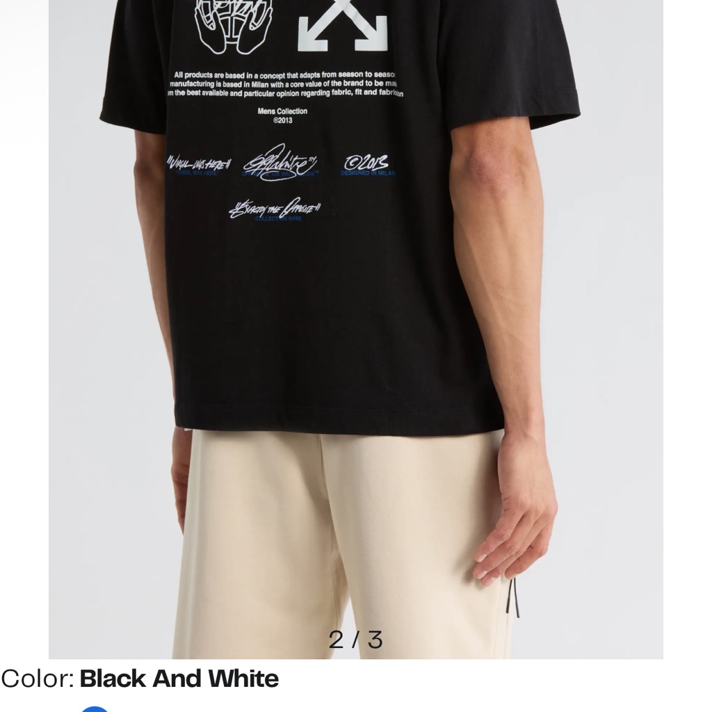 Off-White Black And White Short Sleeve Tee